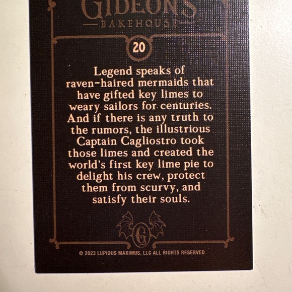 Retired card! Gideon’s Bakehouse new Captain CAGLIOSTRO trading card - Picture 4 of 4